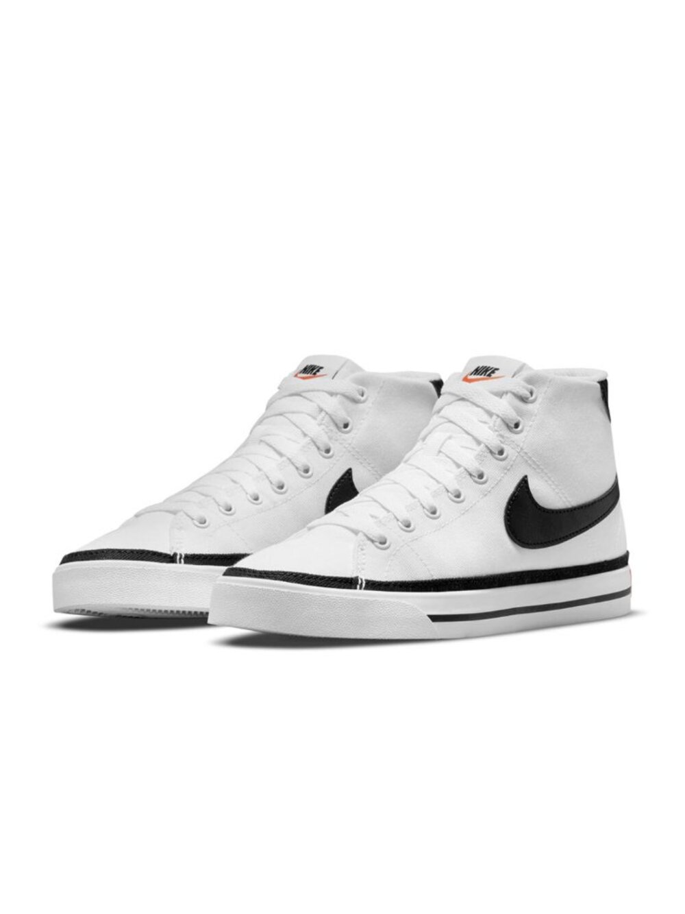 Nike Women's White Black Court Legacy Canvas Mid-Top Athletic Sneaker Size 8